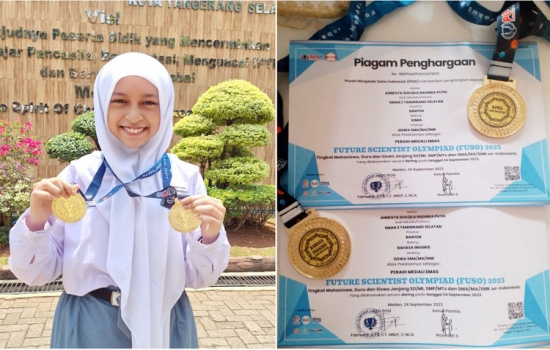 Future Scientist Olympiad (FUSO) 2023 : Annesya Shaqila Nadinea Putri raih 2 Medali Emas